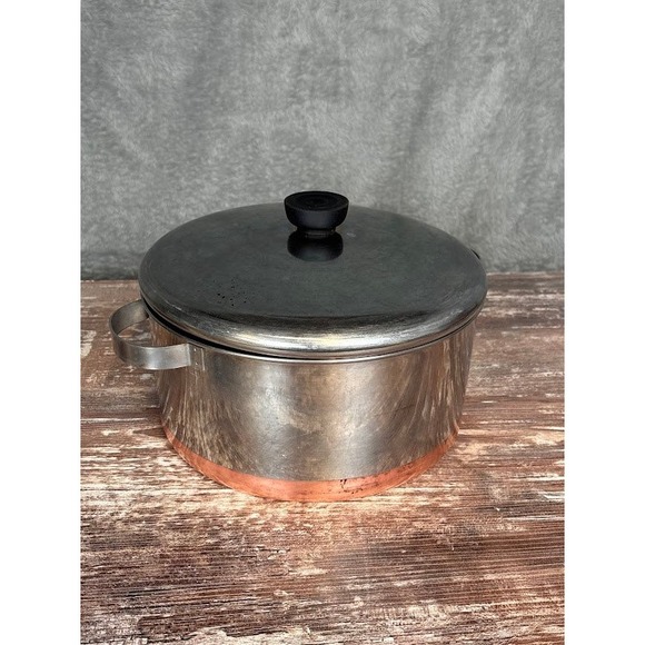 Copper Clad Other - COPPER CLAD STAINLESS STEEL POT WITH LID 3 QUART CAPACITY 7 INCH‎ DIAMETER
